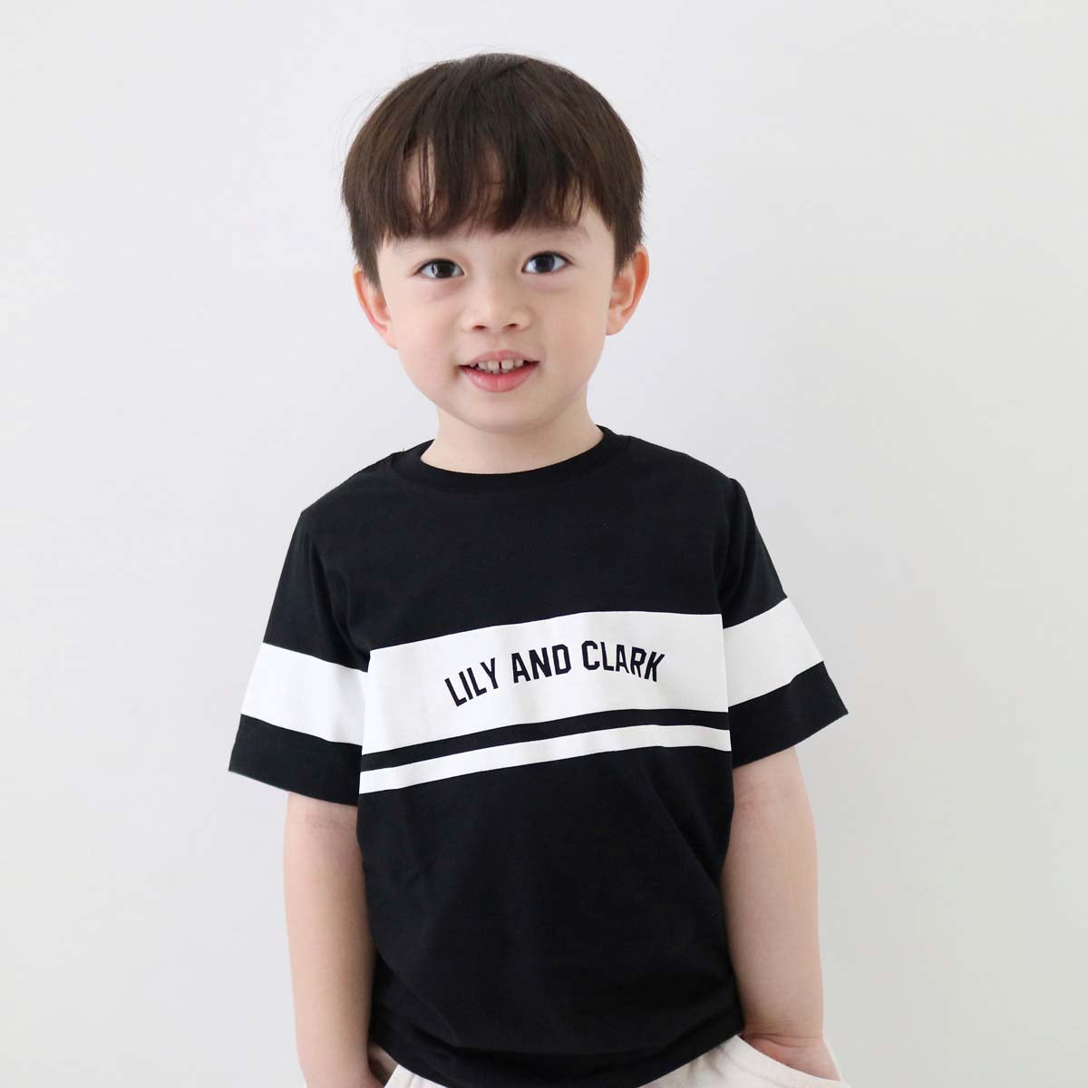 Lily And Clark Kaos Anak Laki-Laki Warna Hitam kombinasi KLC122-HITAM