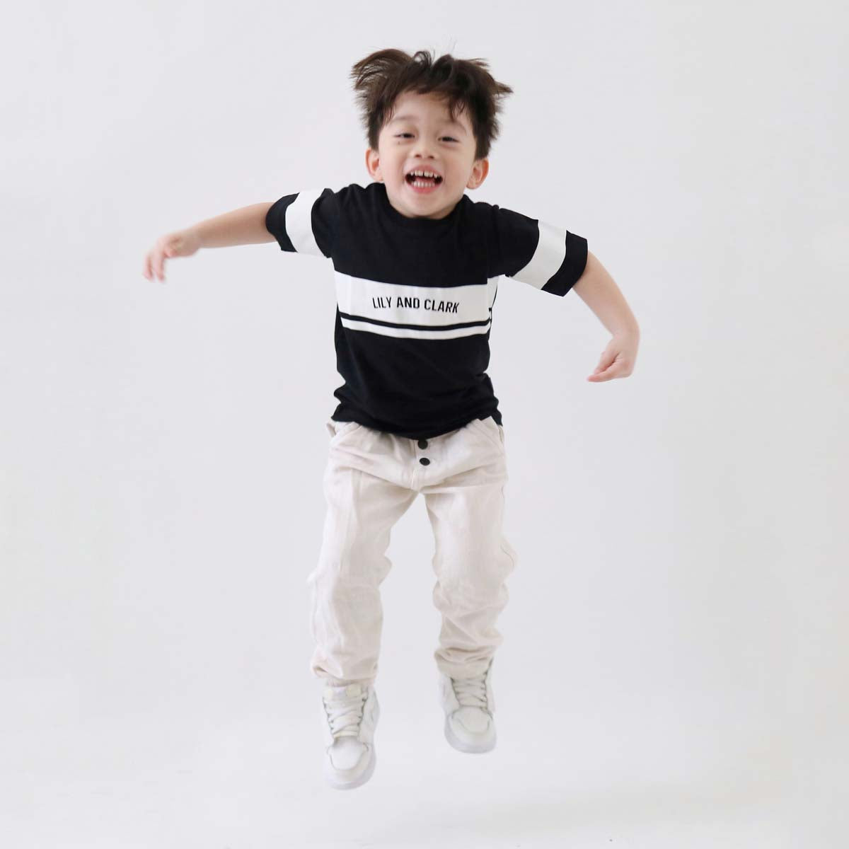 Lily And Clark Kaos Anak Laki-Laki Warna Hitam kombinasi KLC122-HITAM