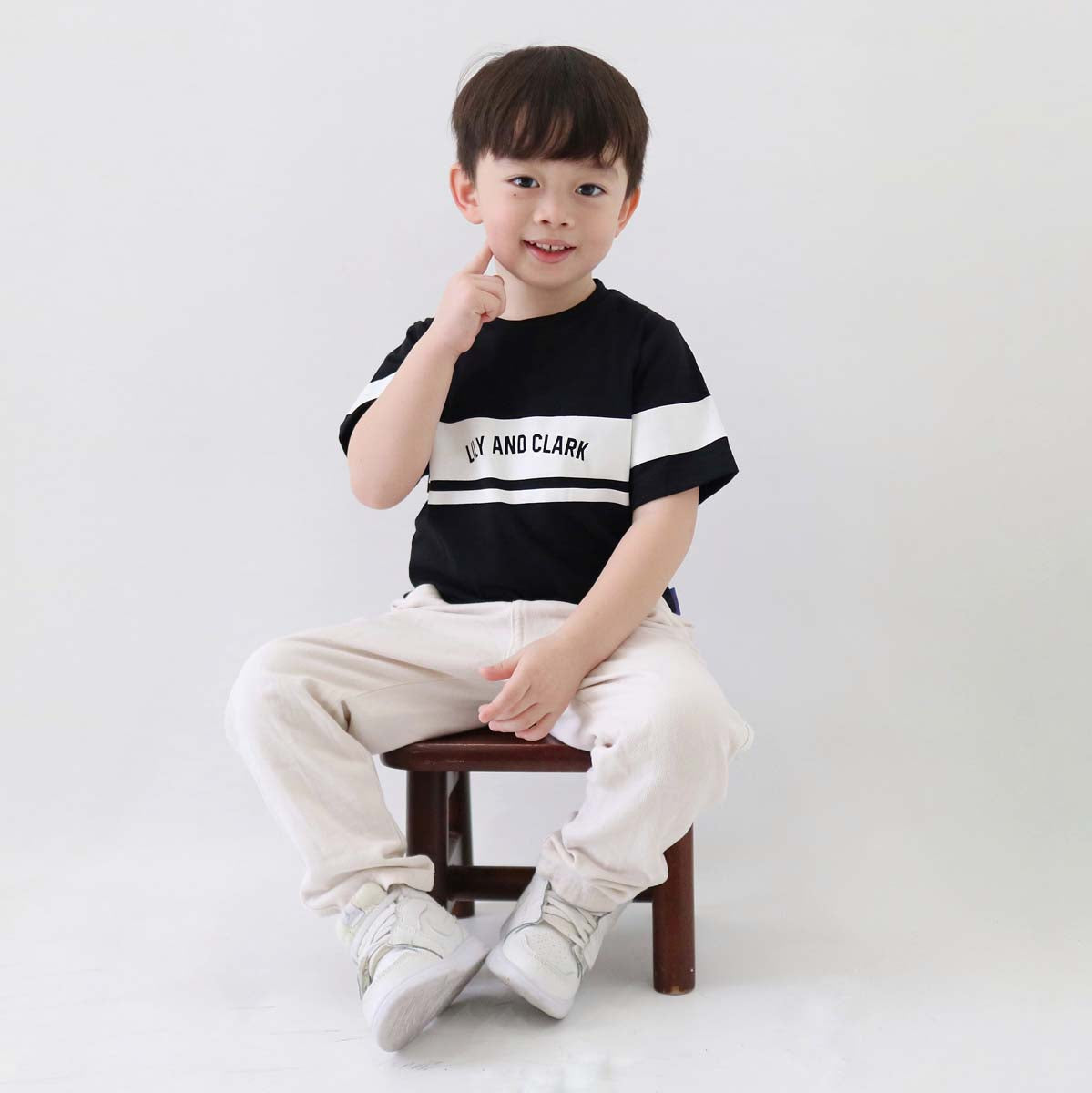 Lily And Clark Kaos Anak Laki-Laki Warna Hitam kombinasi KLC122-HITAM