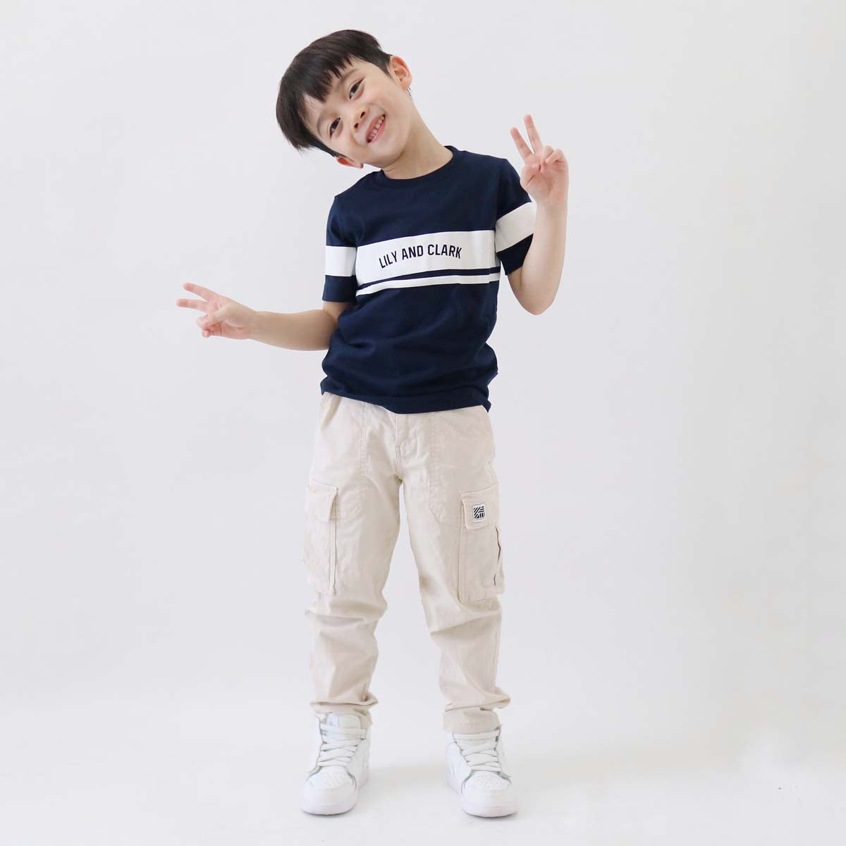Kaos Anak Laki-Laki Warna Navy Combine - KLC122 Navy