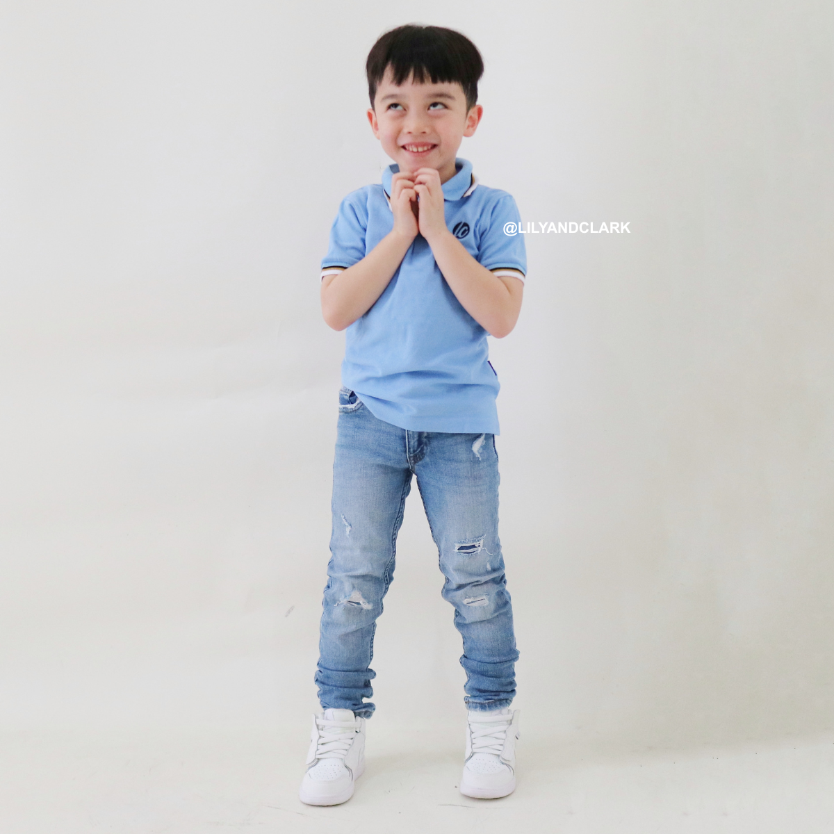 Lily And Clark Kaos Polo Anak Laki-Laki Warna Biru muda KK11