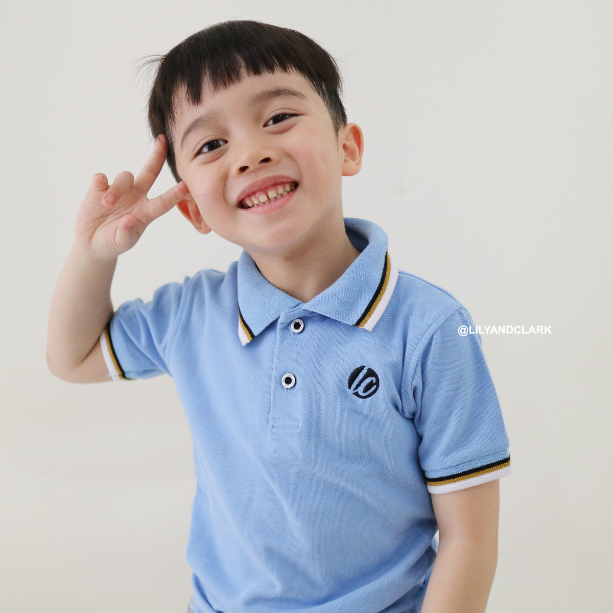 Lily And Clark Kaos Polo Anak Laki-Laki Warna Biru muda KK11