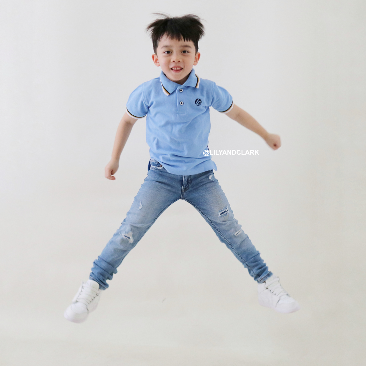 Lily And Clark Kaos Polo Anak Laki-Laki Warna Biru muda KK11