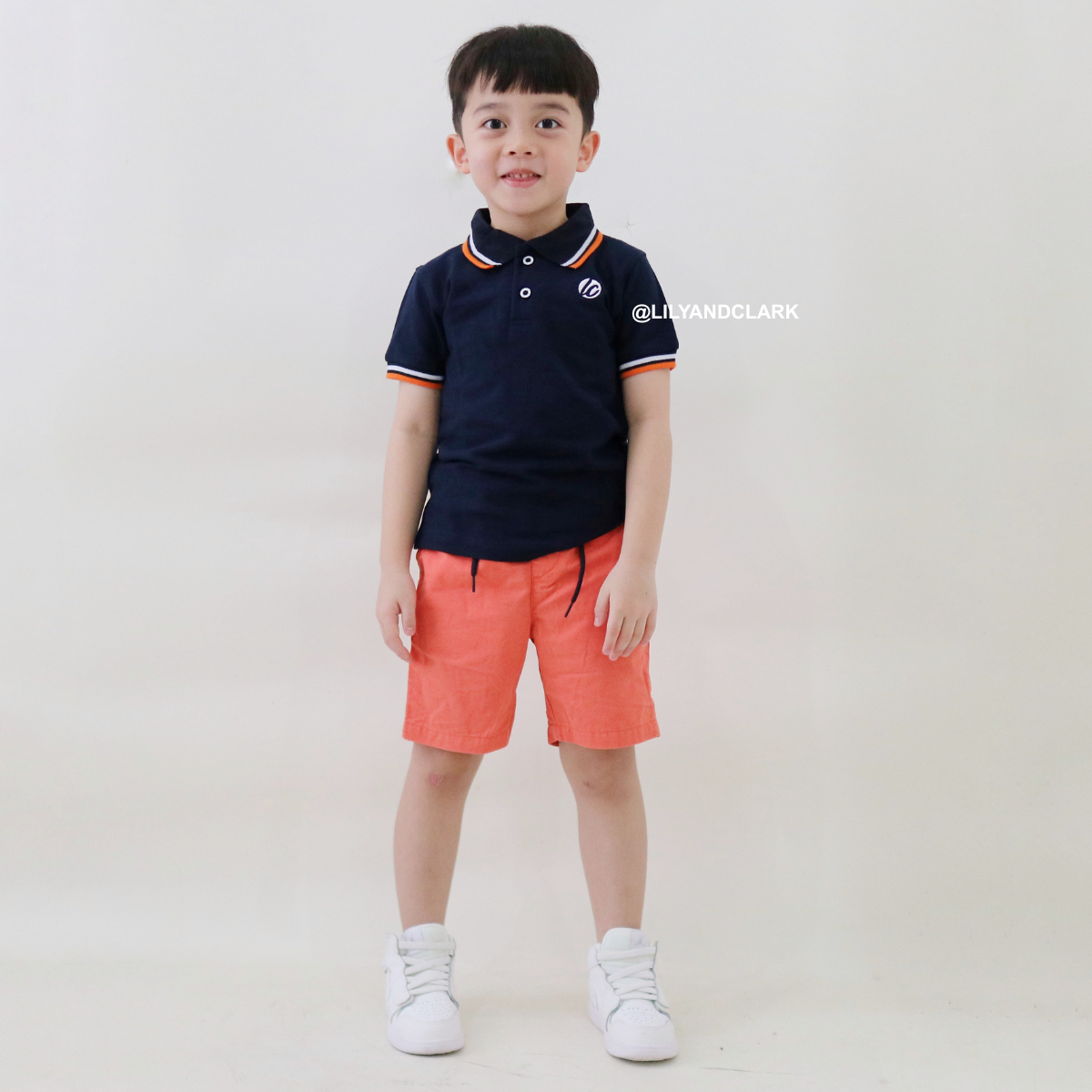 Lily And Clark Kaos Polo Anak Laki-laki Warna Navy KK12