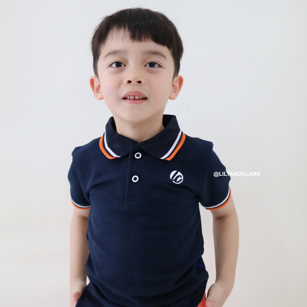 Lily And Clark Kaos Polo Anak Laki-laki Warna Navy KK12