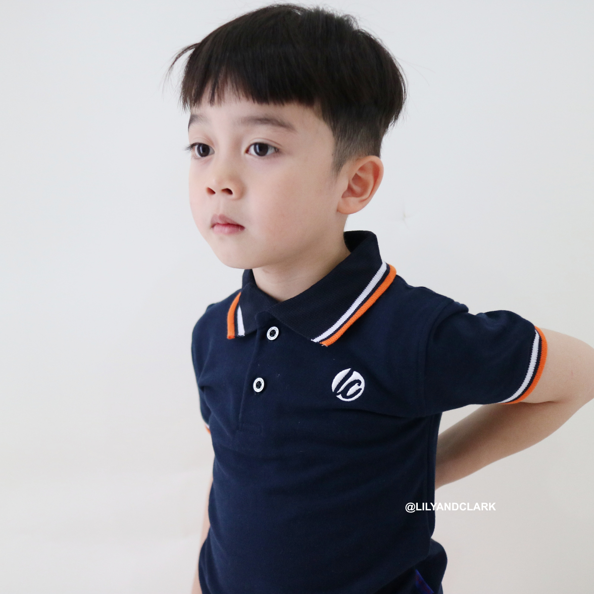 Lily And Clark Kaos Polo Anak Laki-laki Warna Navy KK12