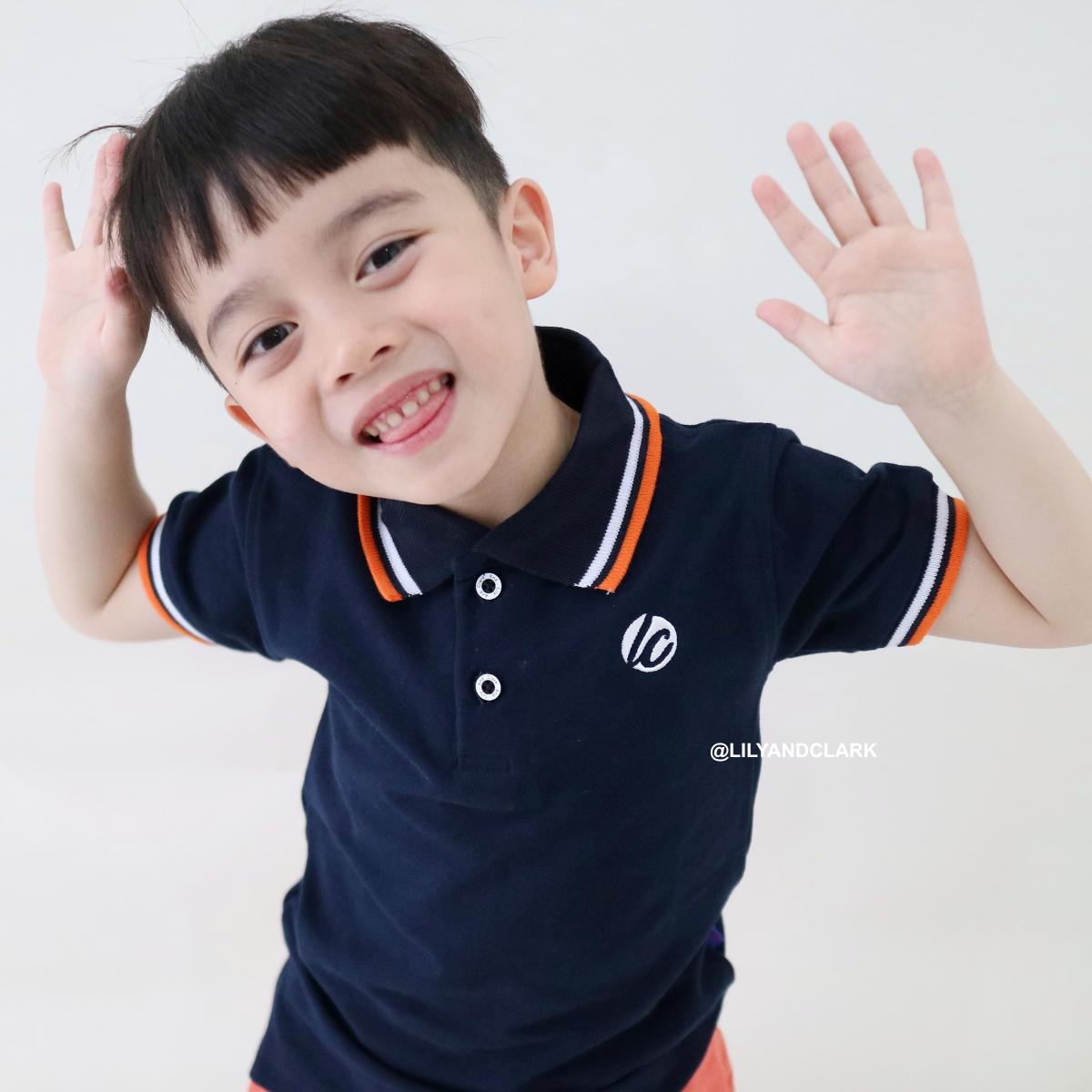 Lily And Clark Kaos Polo Anak Laki-laki Warna Navy KK12