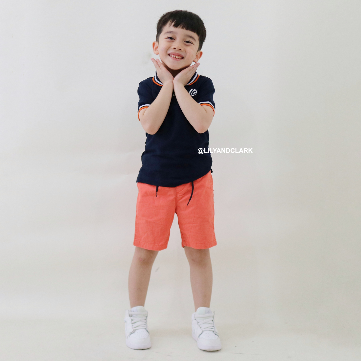 Lily And Clark Kaos Polo Anak Laki-laki Warna Navy KK12