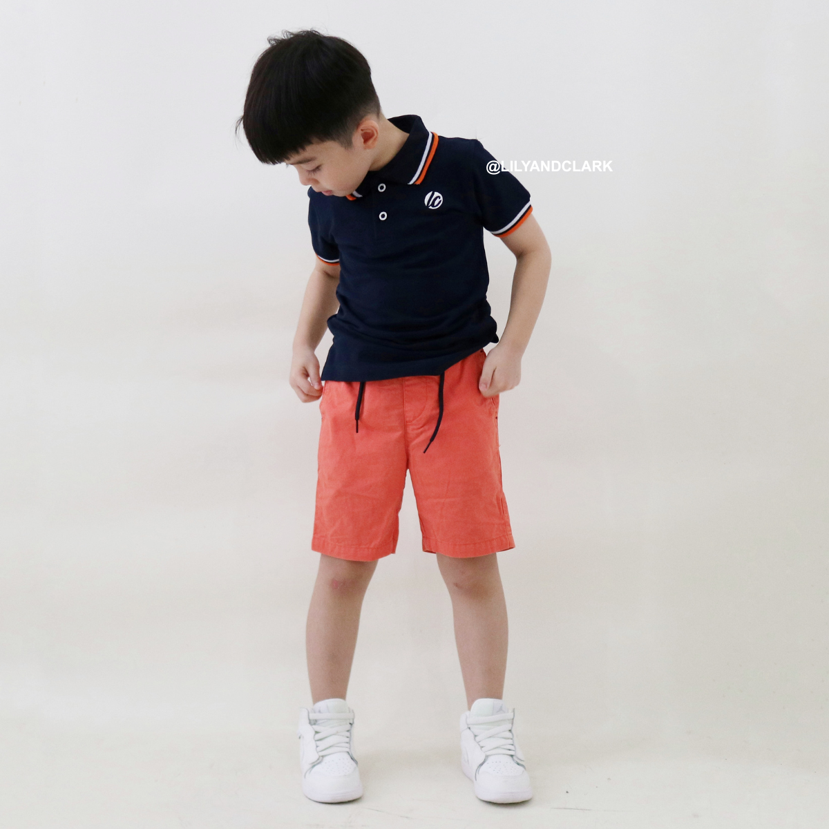 Lily And Clark Kaos Polo Anak Laki-laki Warna Navy KK12