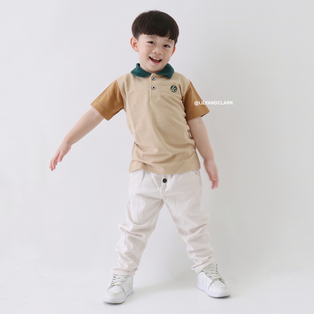Lily And Clark Kaos Polo Anak KK17 Cream Combination
