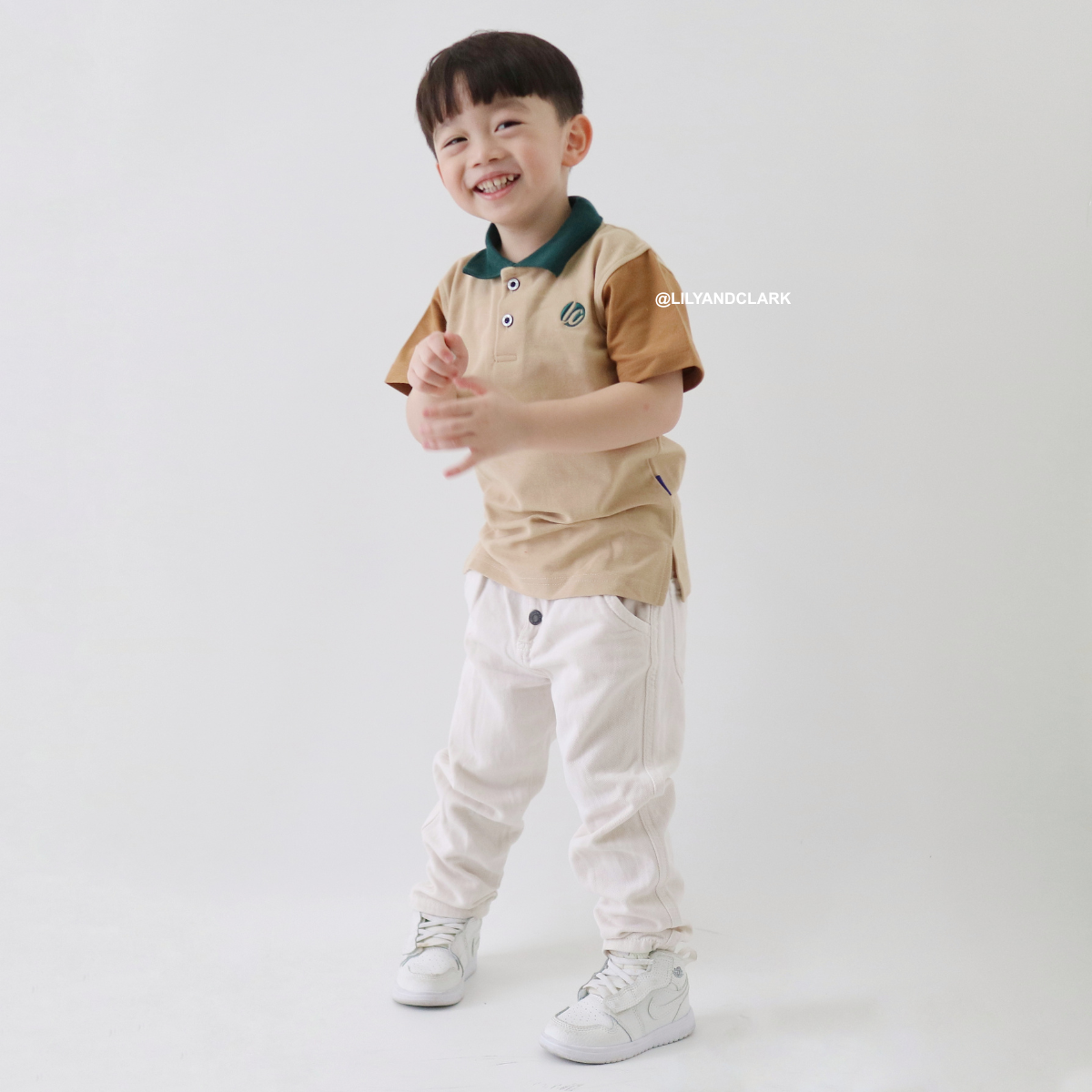 Lily And Clark Kaos Polo Anak KK17 Cream Combination