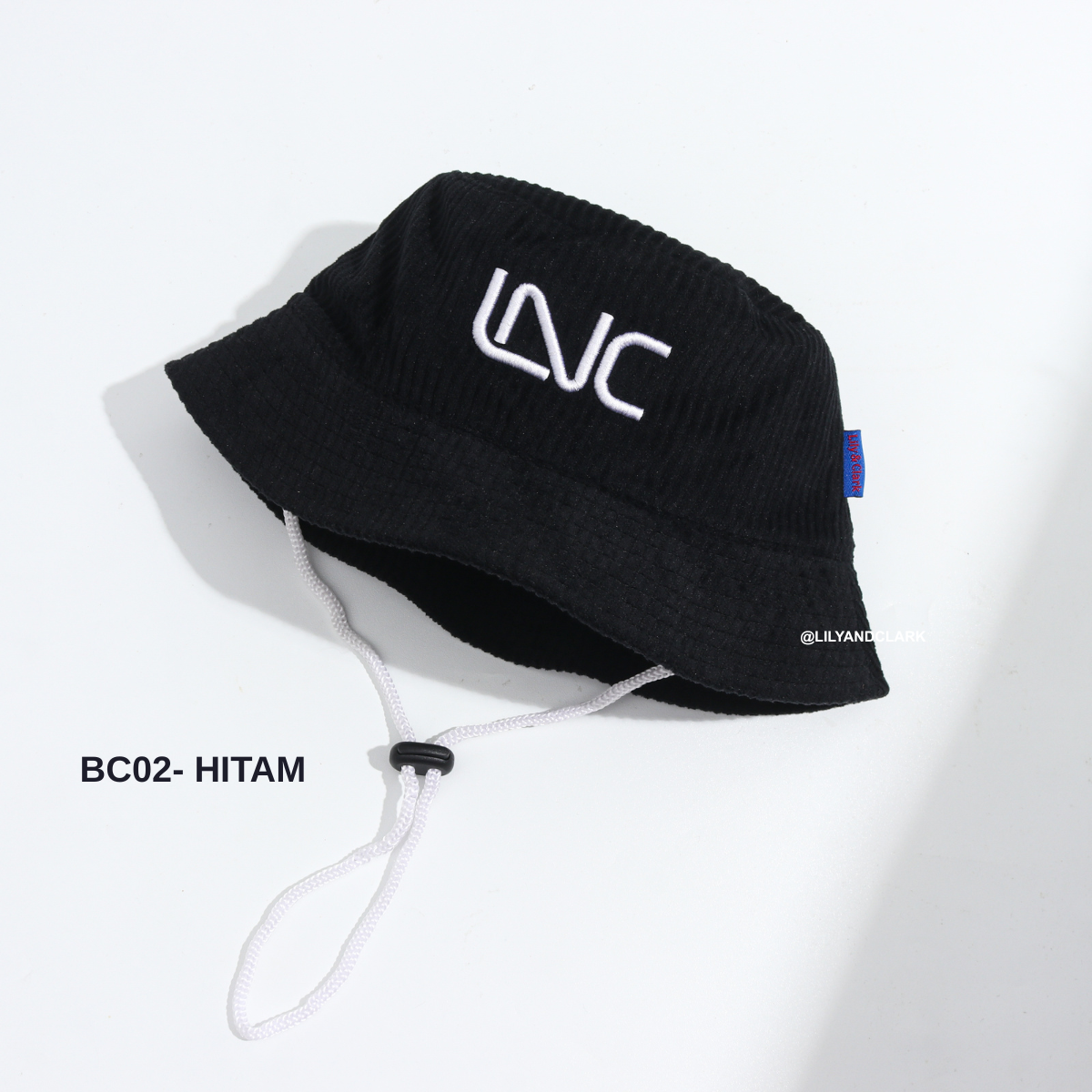 Lily And Clarj Topi Bucket Tali BC02-HITAM