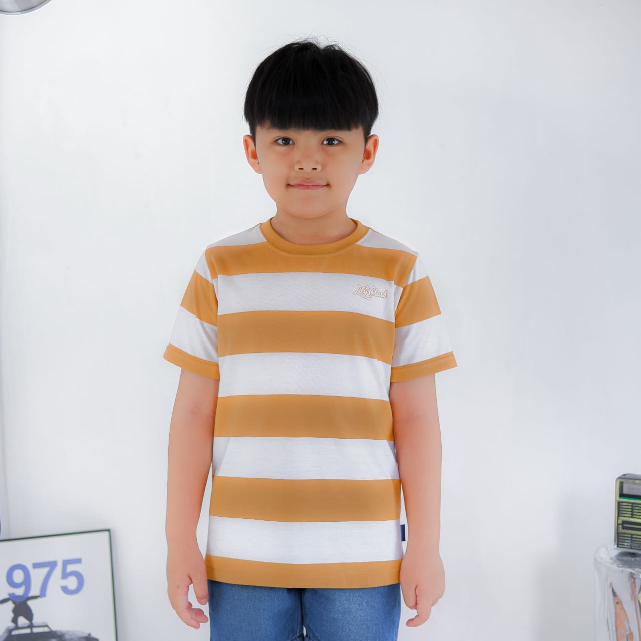 KAOS ANAK KLC111 MUSTARD PUTIH