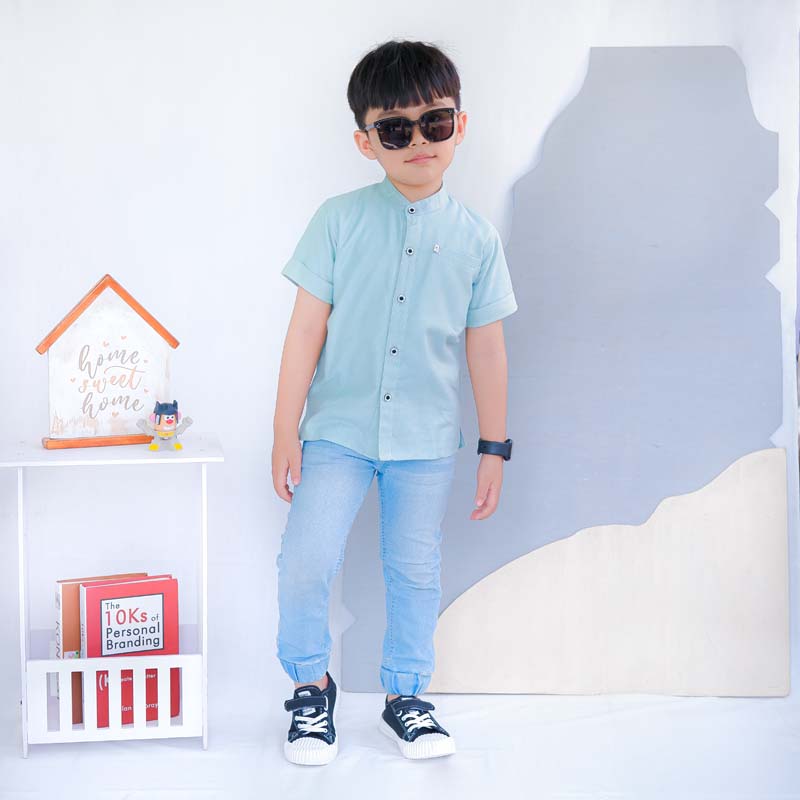 KEMEJA PENDEK ANAK LINEN KL07