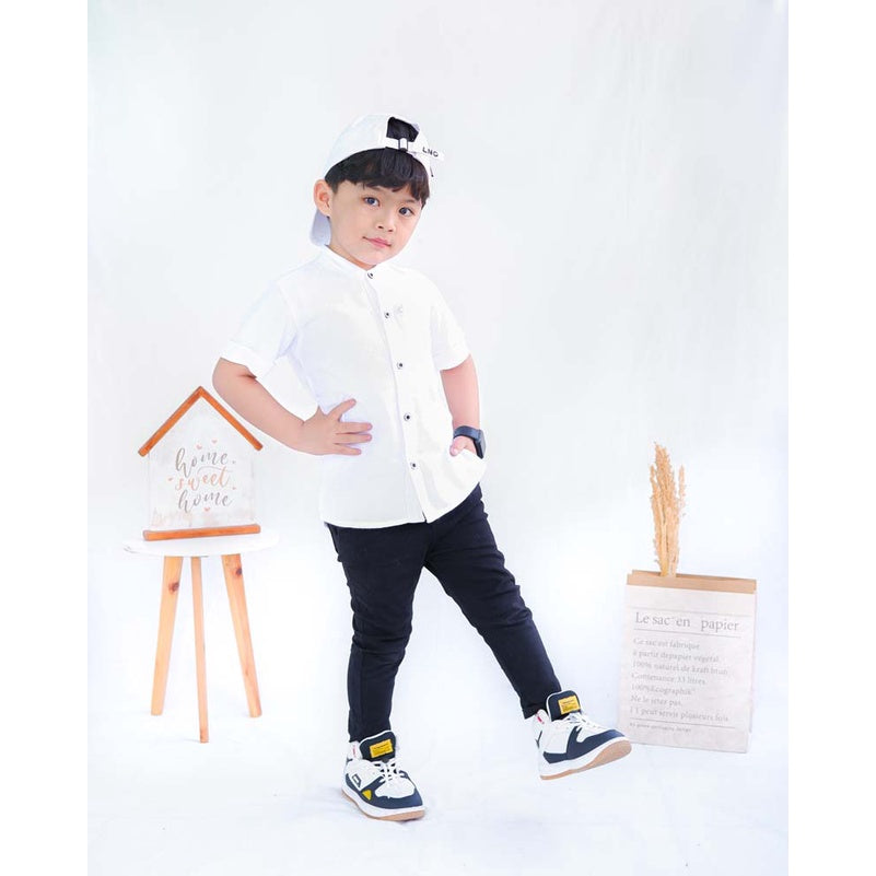 KEMEJA PENDEK ANAK LINEN KL02