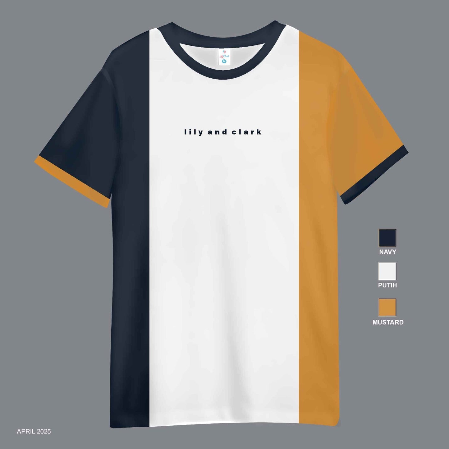 LILY AND CLARK Kaos Anak Laki-Laki Combine Navy, Putih, dan Toffe KLC119