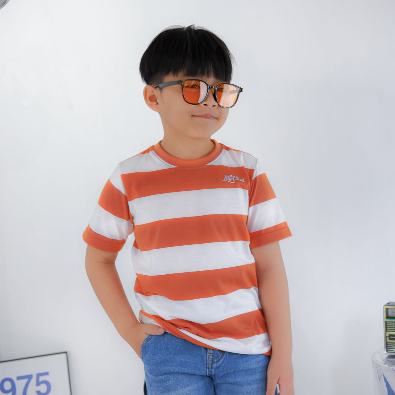KAOS ANAK KLC114 TERACOTA PUTIH