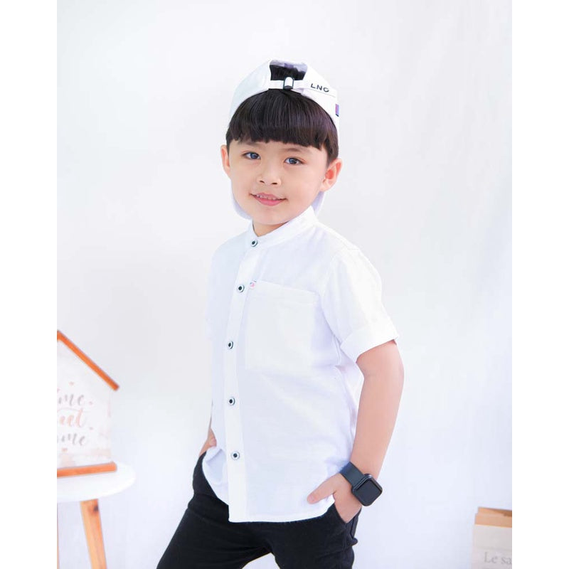 KEMEJA PENDEK ANAK LINEN KL02