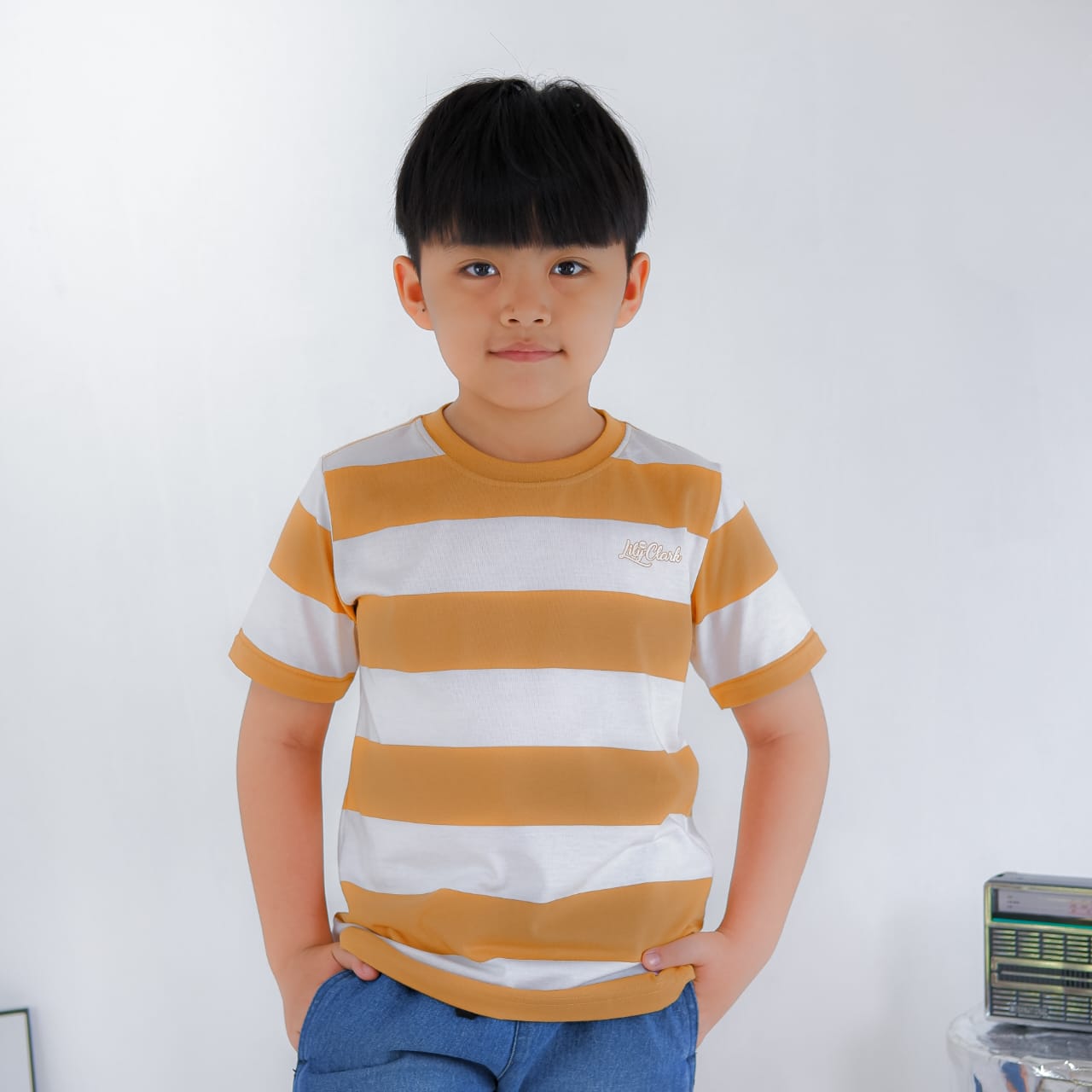 KAOS ANAK KLC111 MUSTARD PUTIH