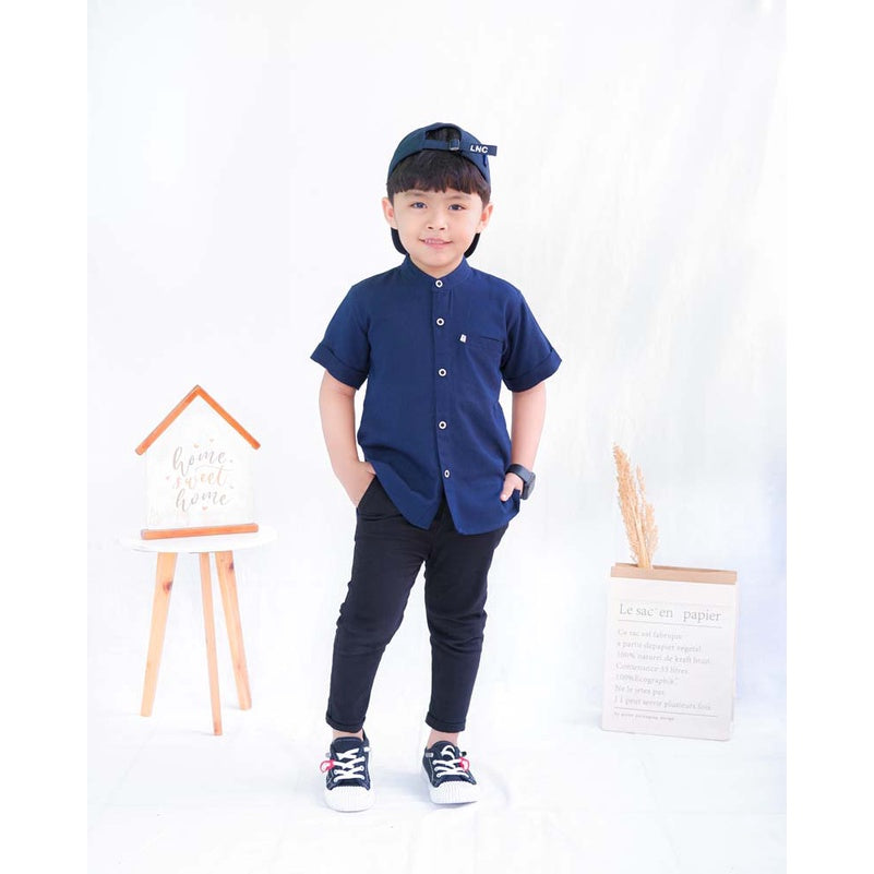 KEMEJA PENDEK ANAK LINEN KL01