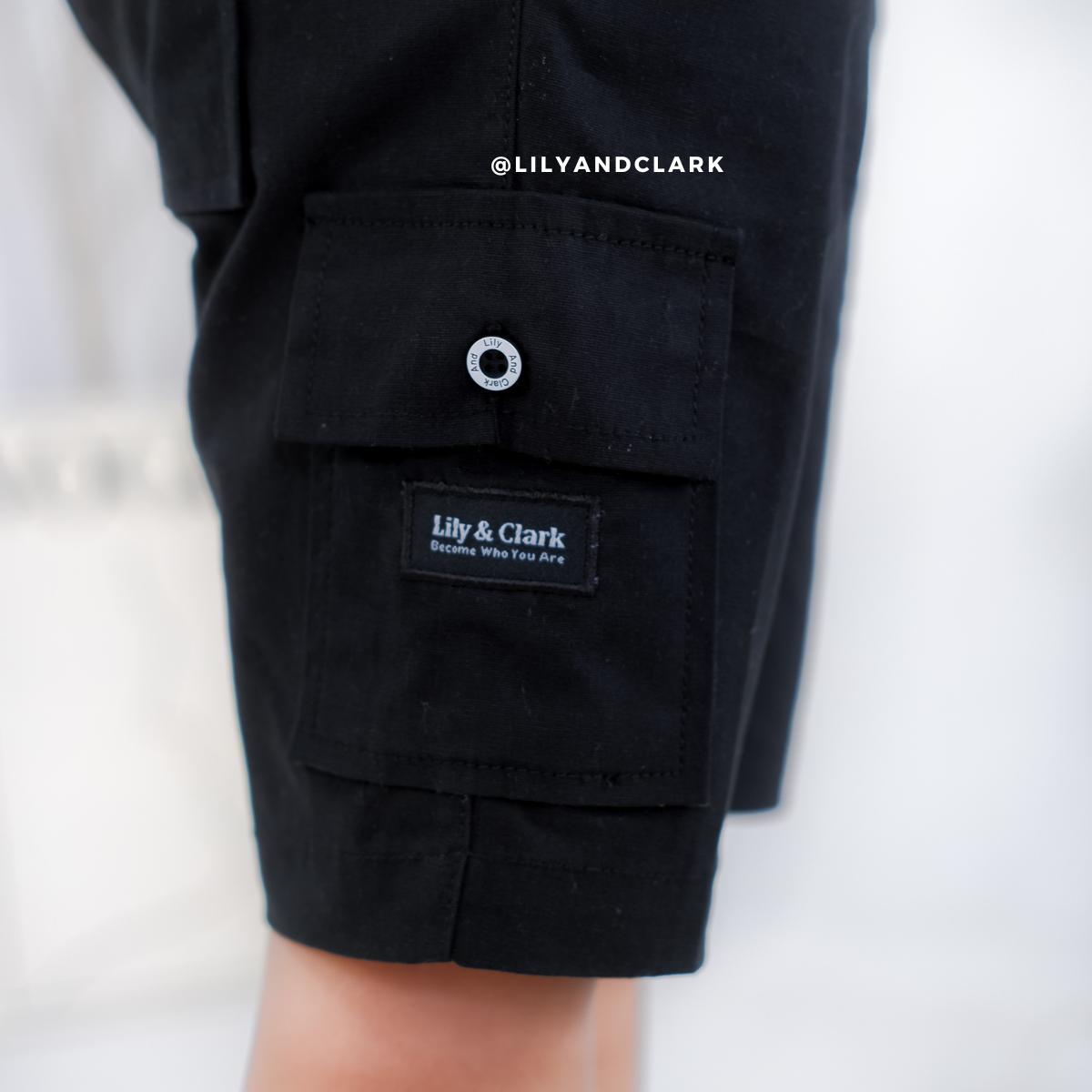 Celana Cargo Pendek Anak Hitam - CAP03