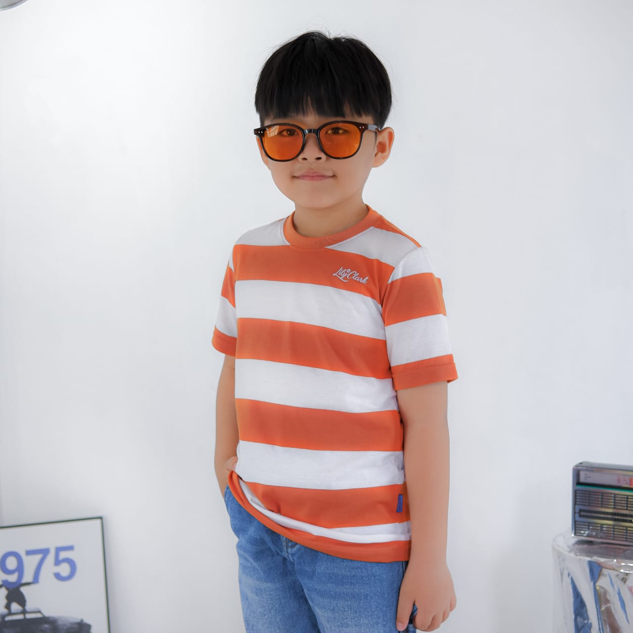 KAOS ANAK KLC114 TERACOTA PUTIH