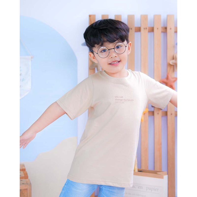 Lily And Clark Kaos Anak Unisex Warna Khaki KLC43