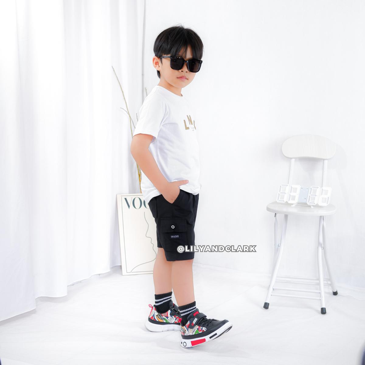 Celana Cargo Pendek Anak Hitam - CAP03
