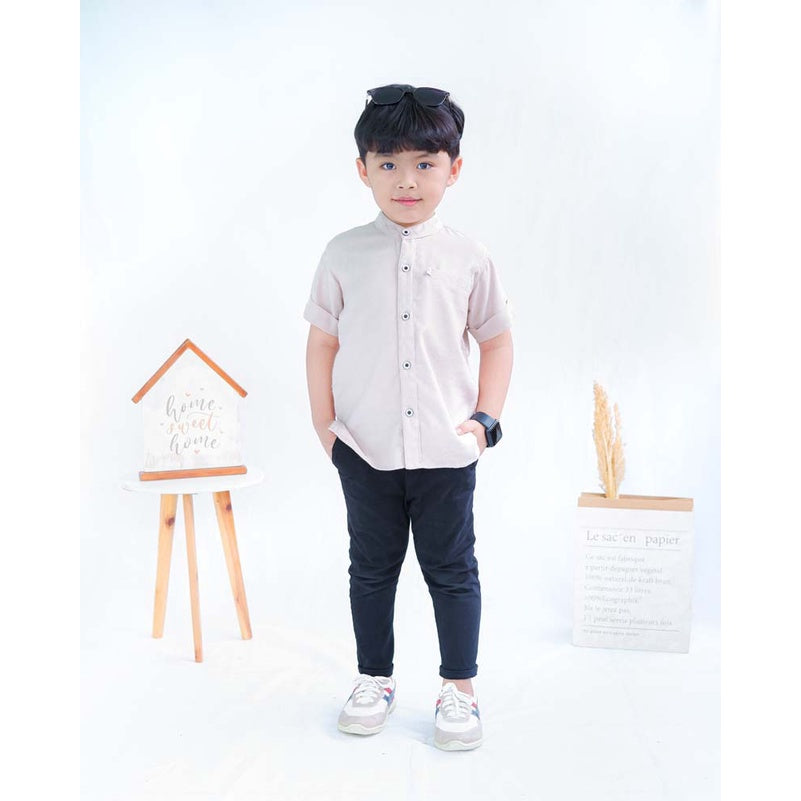 KEMEJA PENDEK ANAK LINEN KL04
