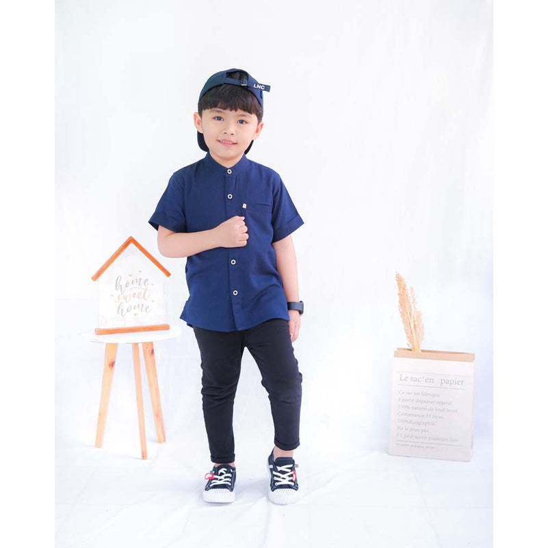 KEMEJA PENDEK ANAK LINEN KL01