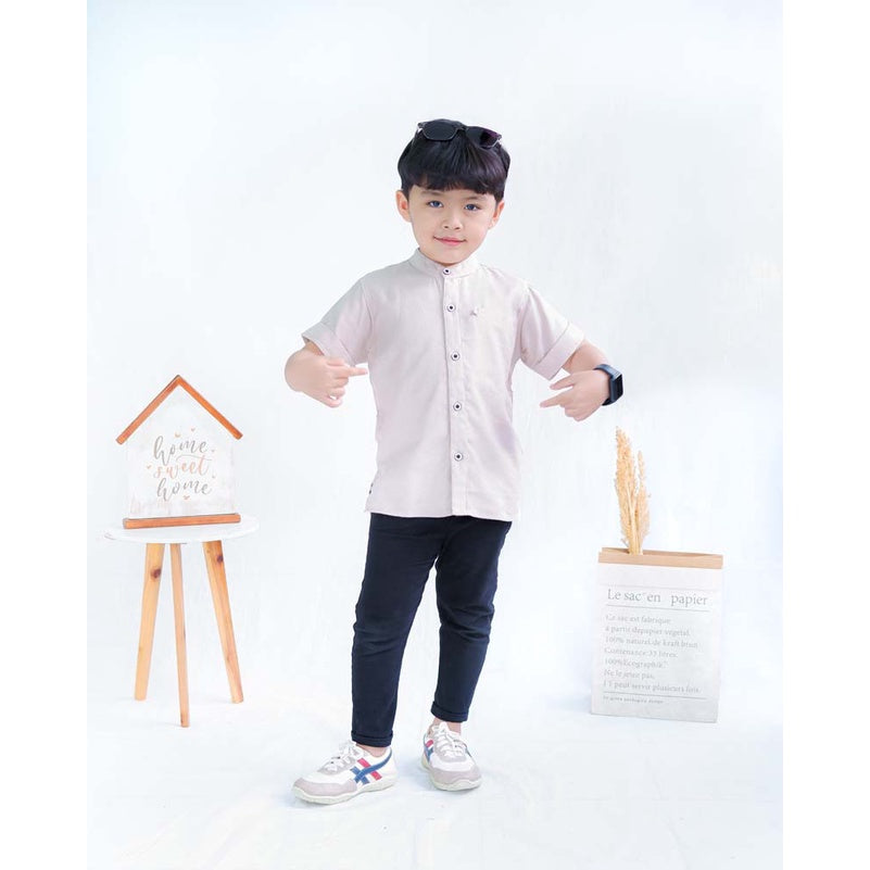 KEMEJA PENDEK ANAK LINEN KL04