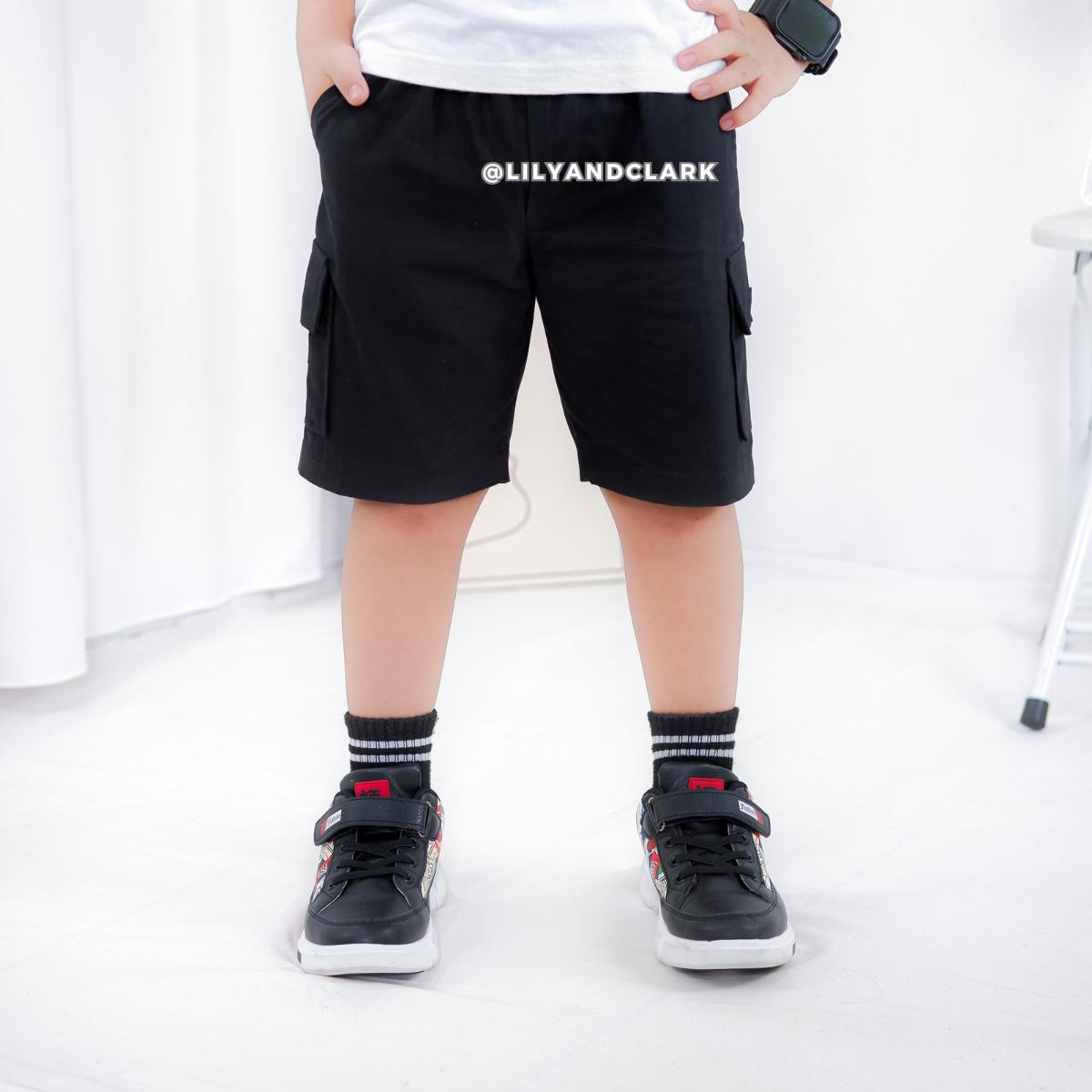 Celana Cargo Pendek Anak Hitam - CAP03