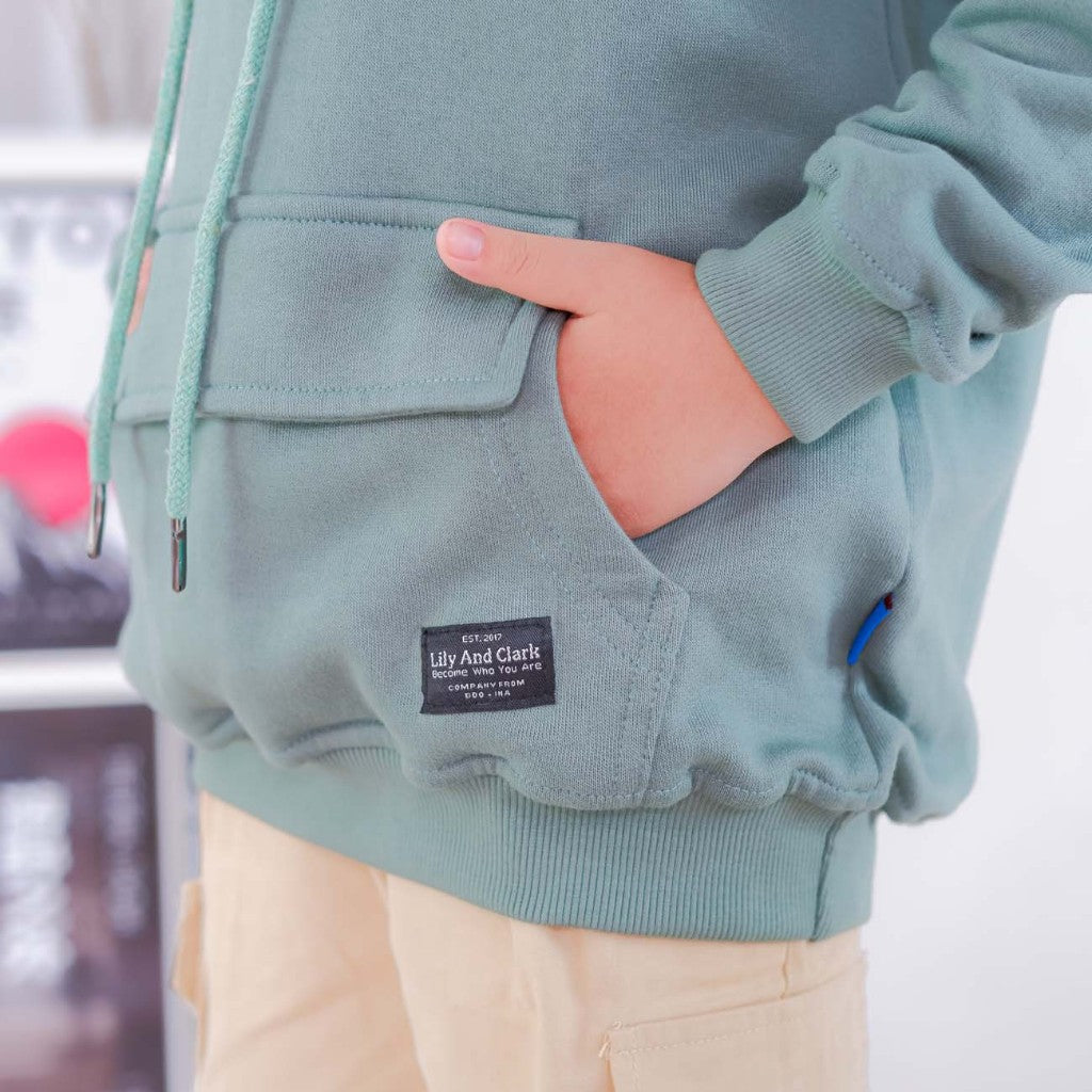 Hoodie Anak Mineral Hijau HD01