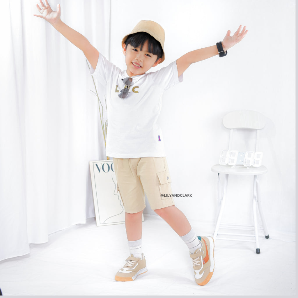 Celana Cargo Pendek Anak Cream - CAP01