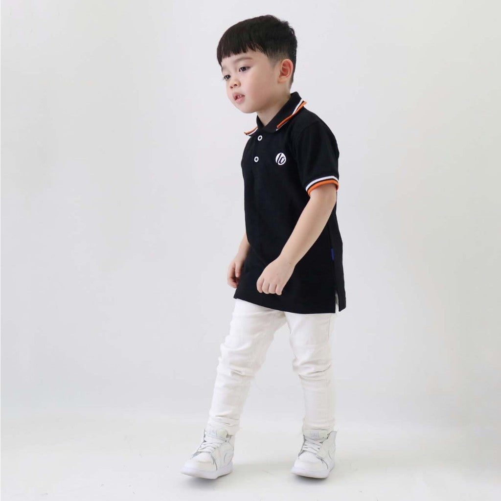 Lily And Clark Kaos Polo Anak Laki-Laki Warna Hitam KK04