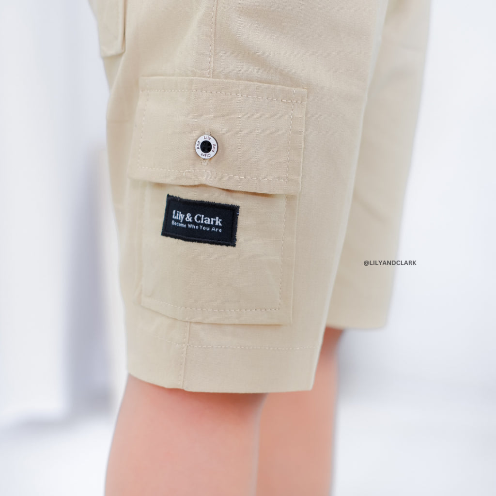Celana Cargo Pendek Anak Cream - CAP01