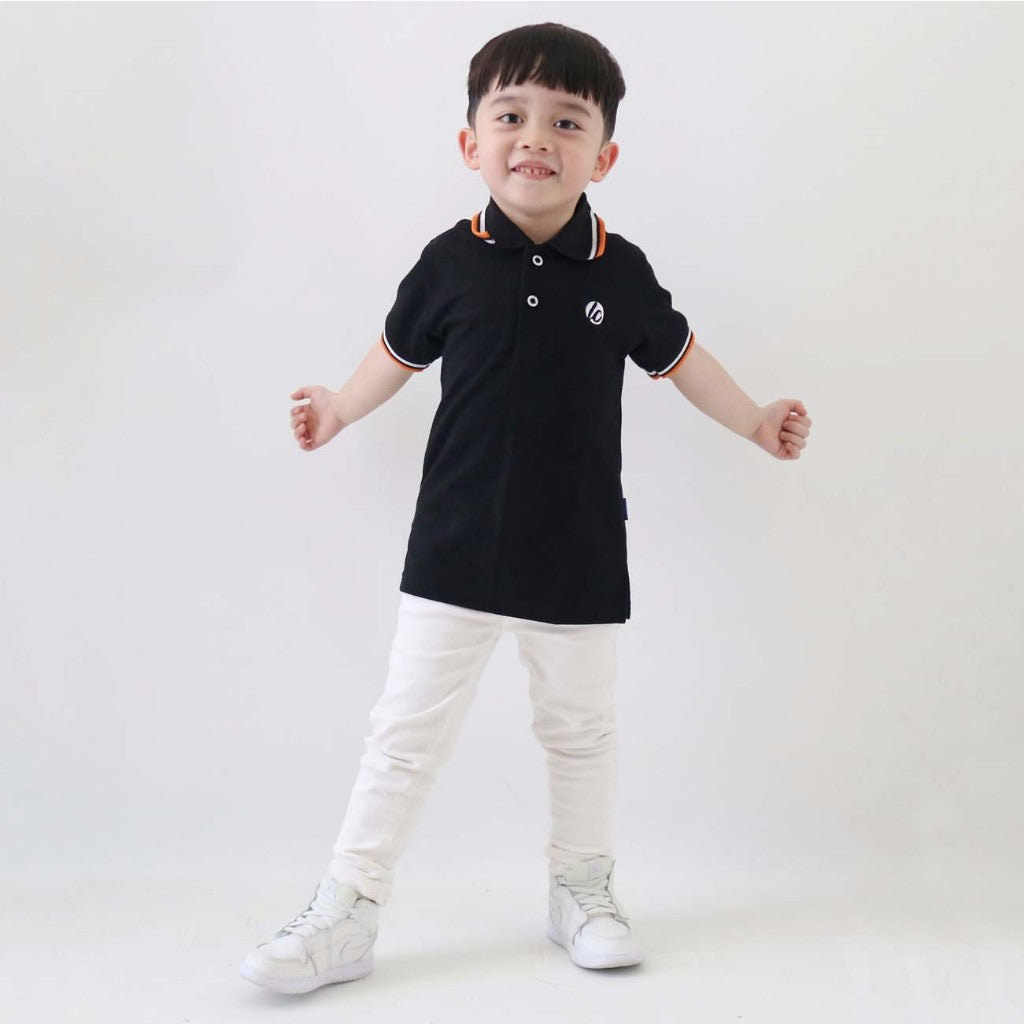 Lily And Clark Kaos Polo Anak Laki-Laki Warna Hitam KK04