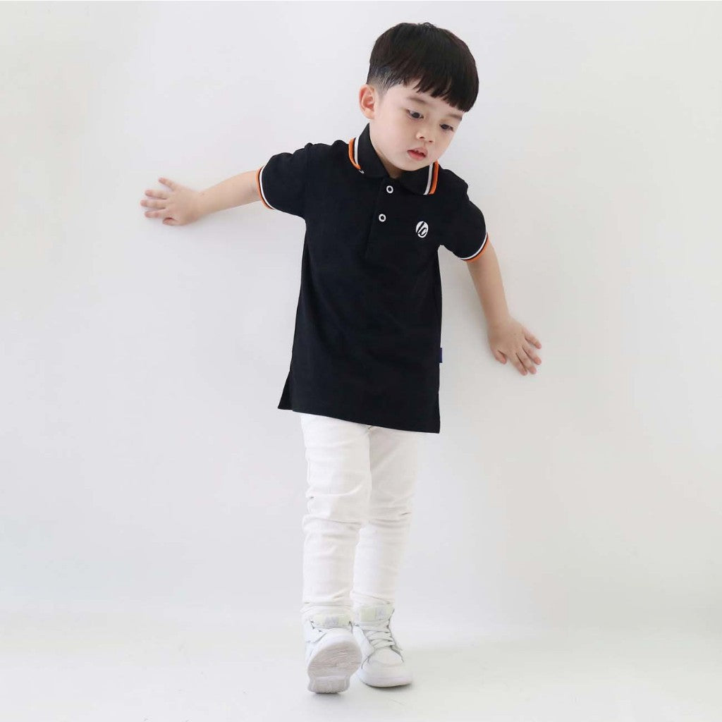 Lily And Clark Kaos Polo Anak Laki-Laki Warna Hitam KK04