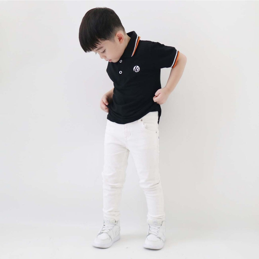 Lily And Clark Kaos Polo Anak Laki-Laki Warna Hitam KK04