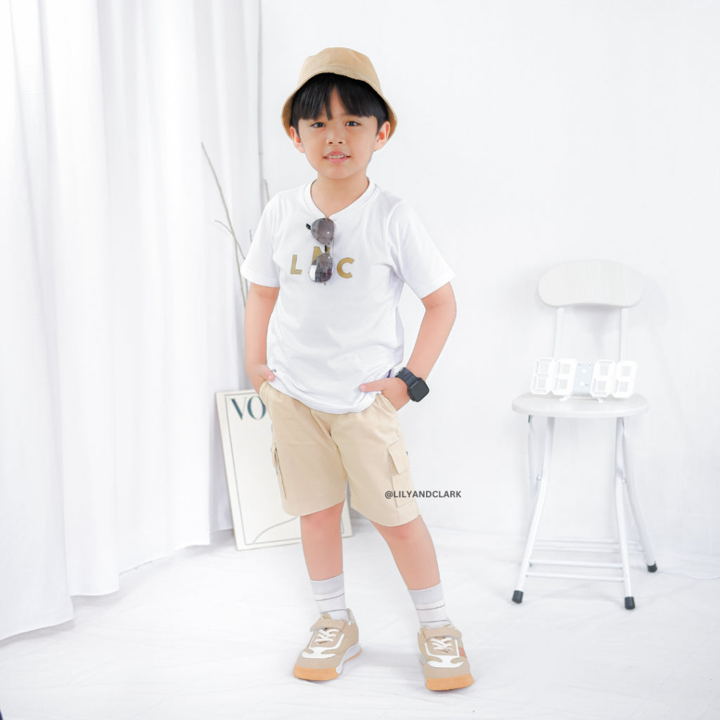 Celana Cargo Pendek Anak Cream - CAP01