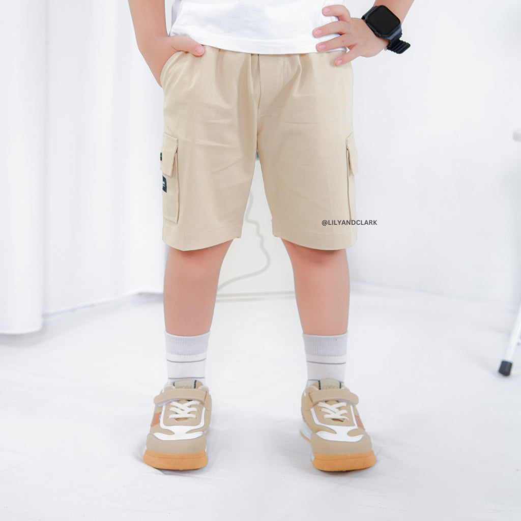 Celana Cargo Pendek Anak Cream - CAP01