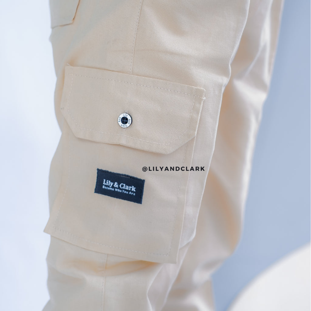 Celana Cargo Basic Cream CA01