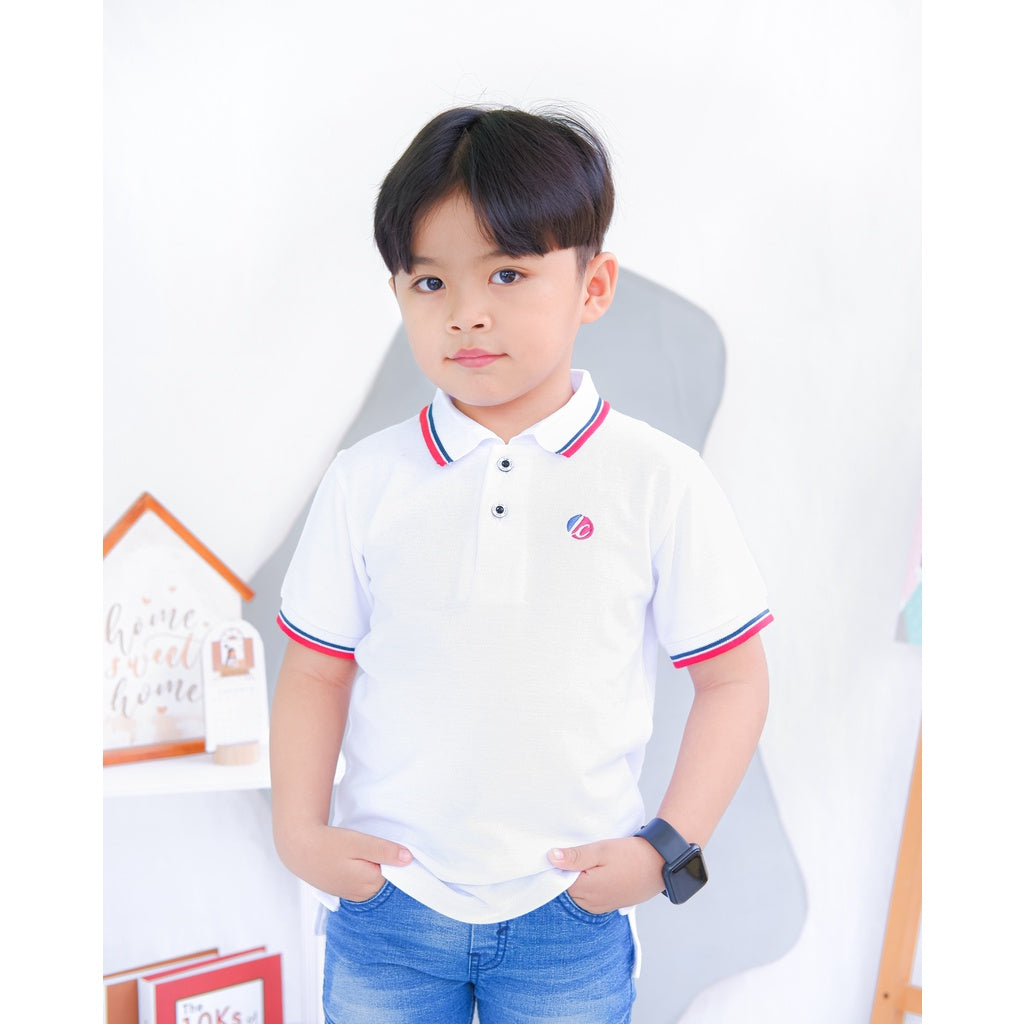 Lily And Clark Kaos Polo Anak Laki-Laki Warna Putih KK01