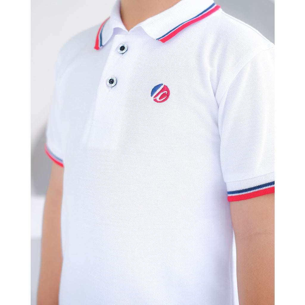 Lily And Clark Kaos Polo Anak Laki-Laki Warna Putih KK01