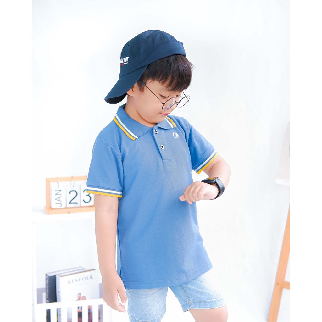Lily And Clark Kaos Polo Anak Laki-Laki Warna Biru KK03