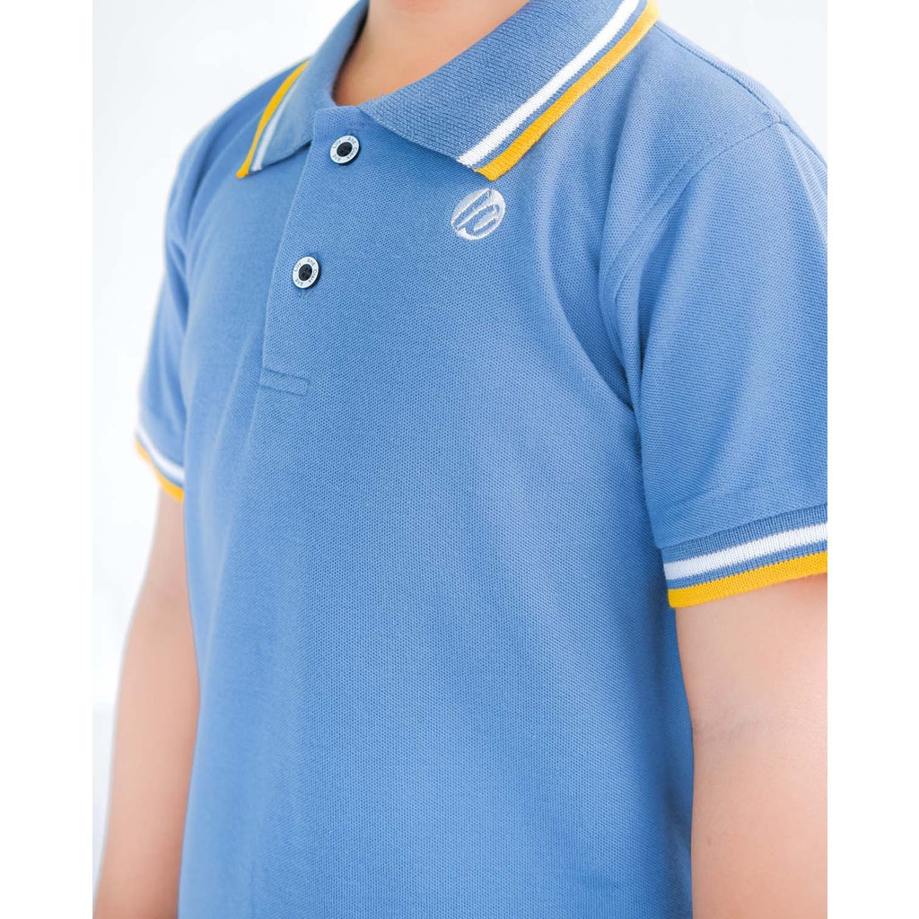 Lily And Clark Kaos Polo Anak Laki-Laki Warna Biru KK03