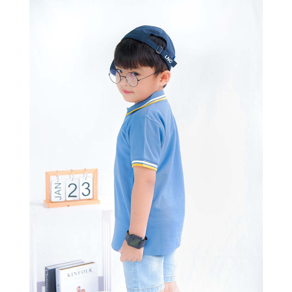 Lily And Clark Kaos Polo Anak Laki-Laki Warna Biru KK03