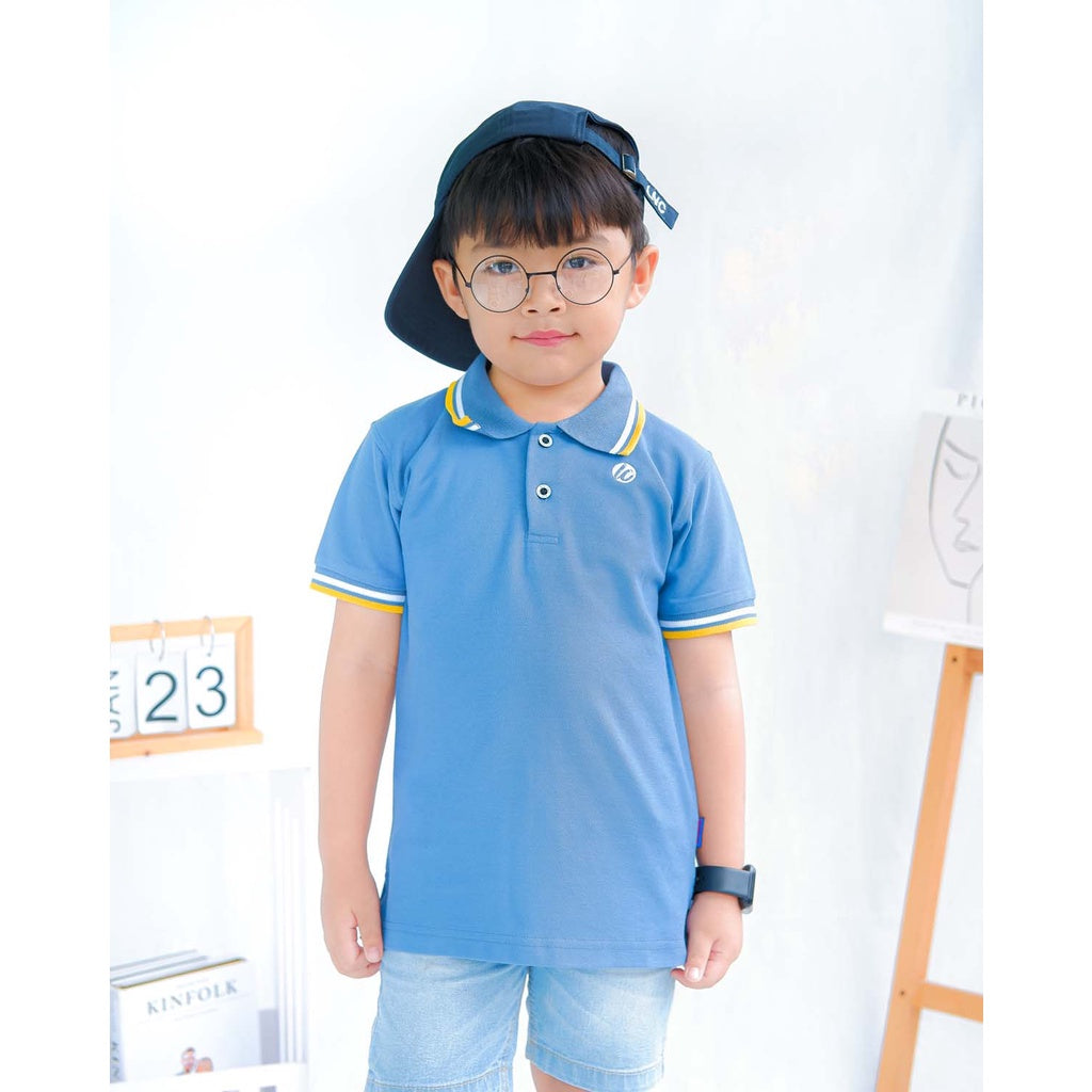 Lily And Clark Kaos Polo Anak Laki-Laki Warna Biru KK03