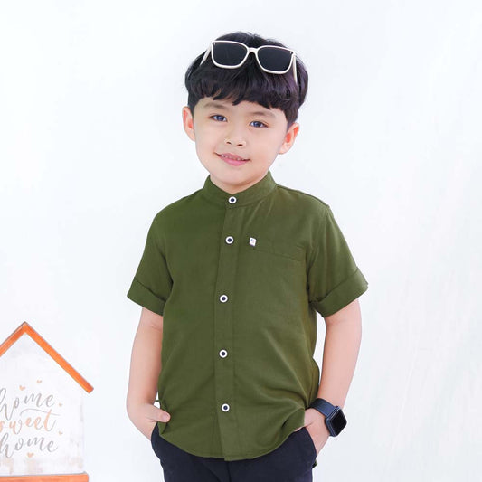 KEMEJA PENDEK ANAK LINEN KL03