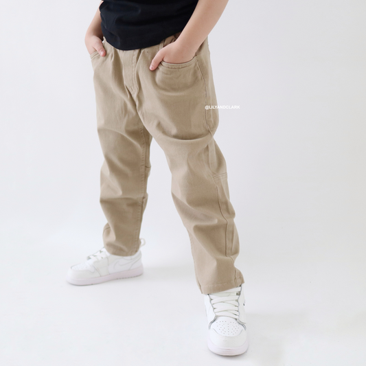 Lily And Clark CHINOS Anak BAGGY PANTS BASIC CB01 KHAKI